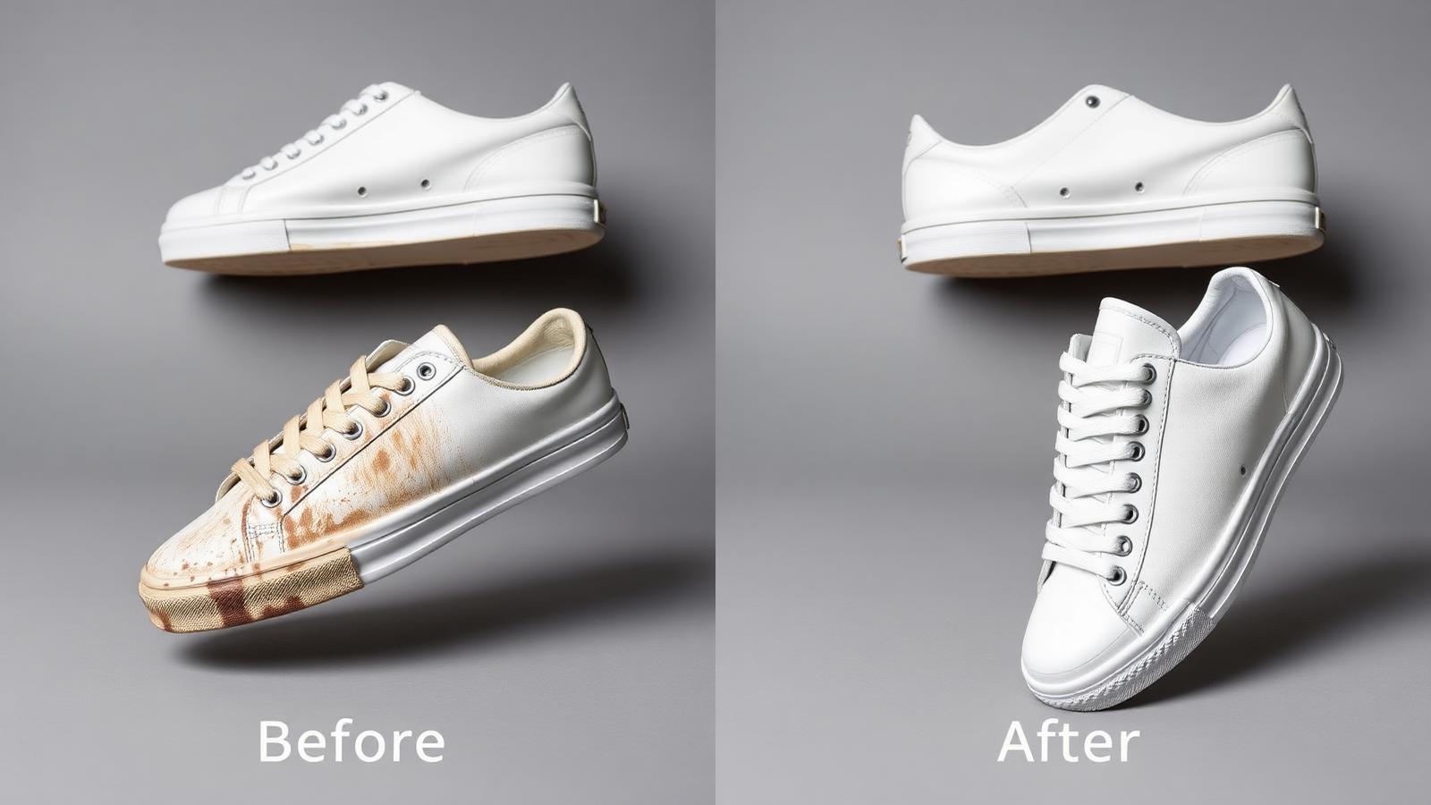 Before and after sneaker restoration